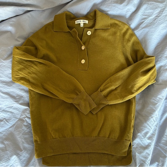 Alex Mill - Wool / Cotton Polo Long Sleeve Top Sweater | excellent condition - Picture 6 of 9